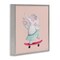 Stupell Industries Skateboarding Elephant with Flowers Framed Giclee, design by Rachel Nieman